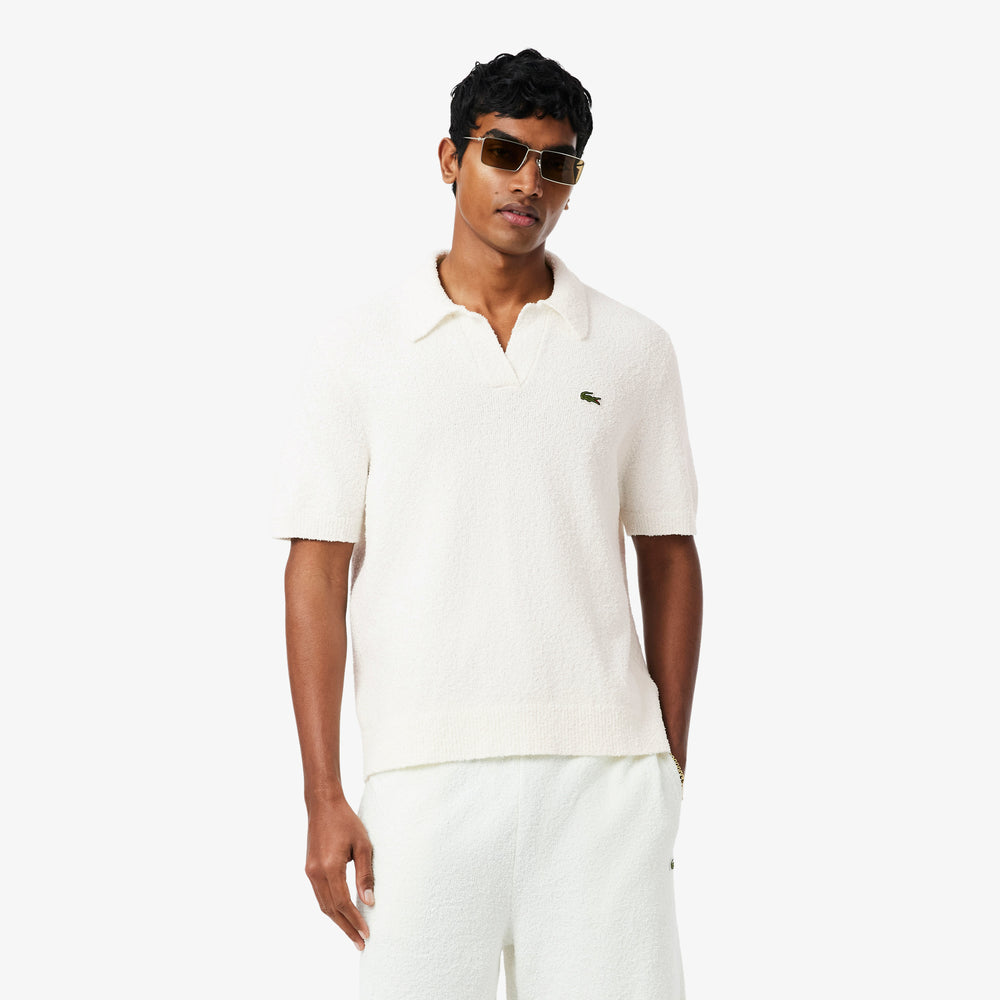 Classic Fit Bouclé Knit Polo Shirt
