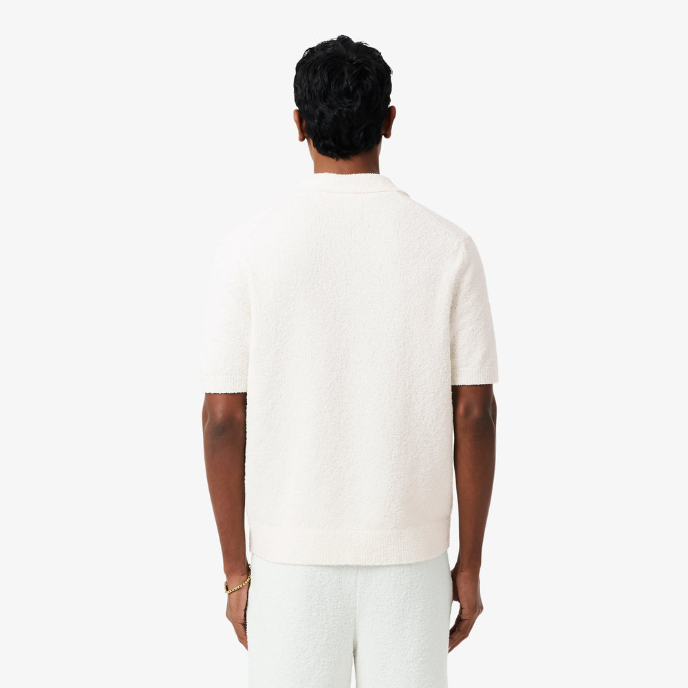 Classic Fit Bouclé Knit Polo Shirt