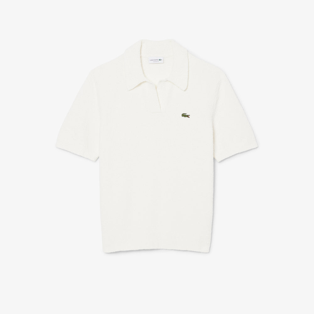 Classic Fit Bouclé Knit Polo Shirt