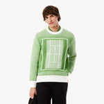 Tennis Court Graphic Jacquard Sweater