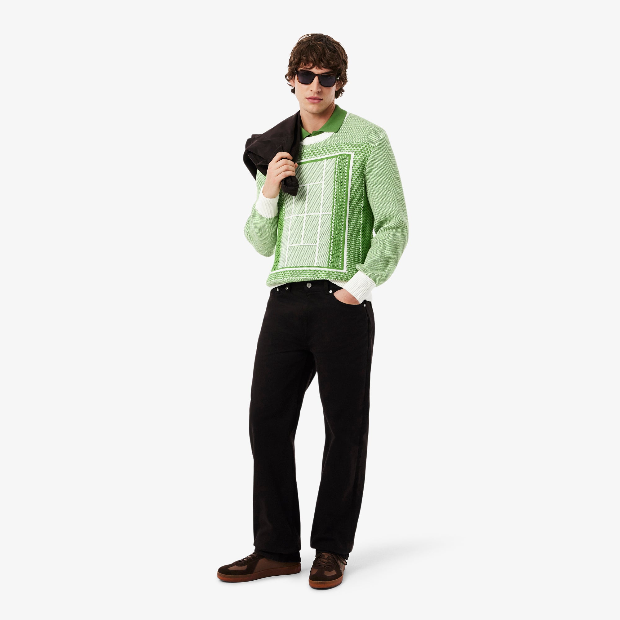 Tennis Court Graphic Jacquard Sweater – Lacoste ZA