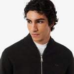 Zipped Double Face Knit Bomber Jacket