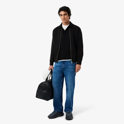 Zipped Double Face Knit Bomber Jacket