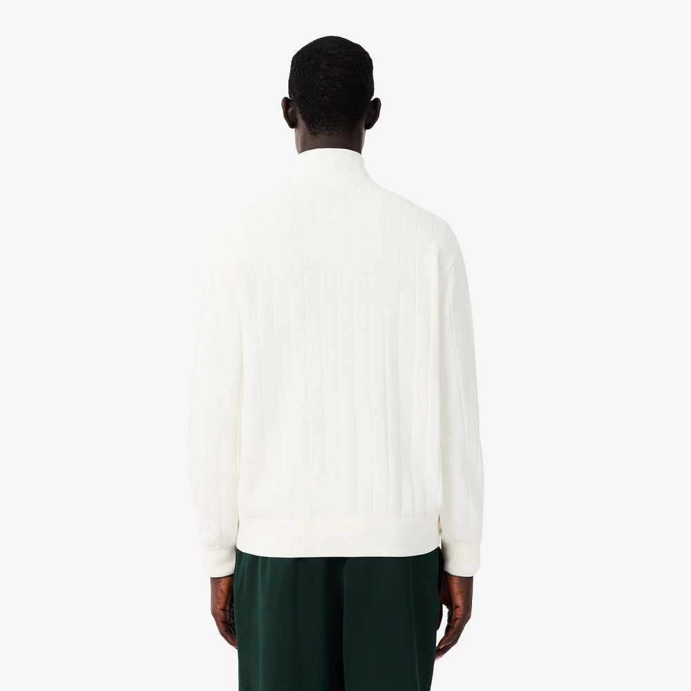 Rib Knit Cotton Blend Cardigan
