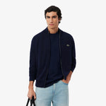 Zipped High Neck Cotton Sweater