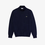 Zipped High Neck Cotton Sweater