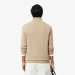 Zipped High Neck Cotton Sweater