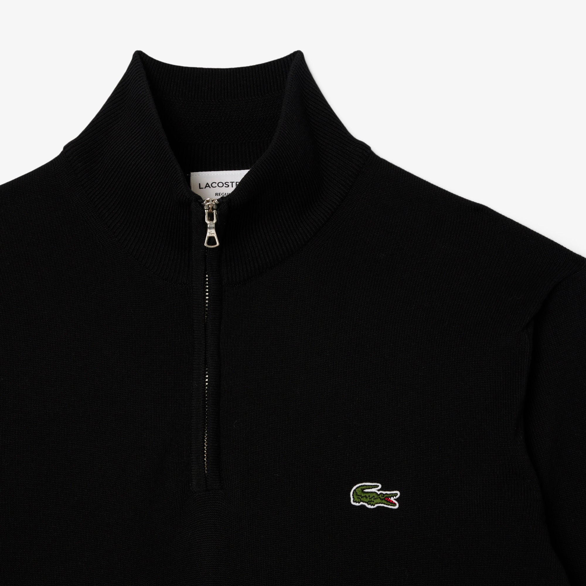 Zipped High Neck Cotton Sweater – Lacoste ZA