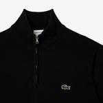 Zipped High Neck Cotton Sweater
