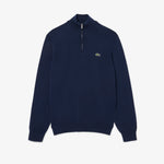 Zipped High Neck Cotton Sweater