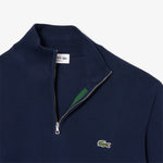 Zipped High Neck Cotton Sweater