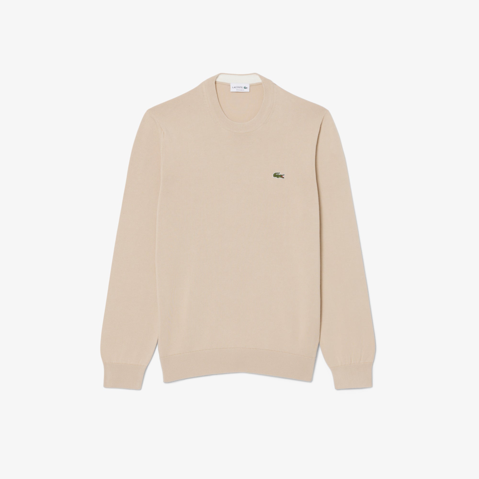 Monochrome Crew Neck Cotton Sweater – Lacoste ZA