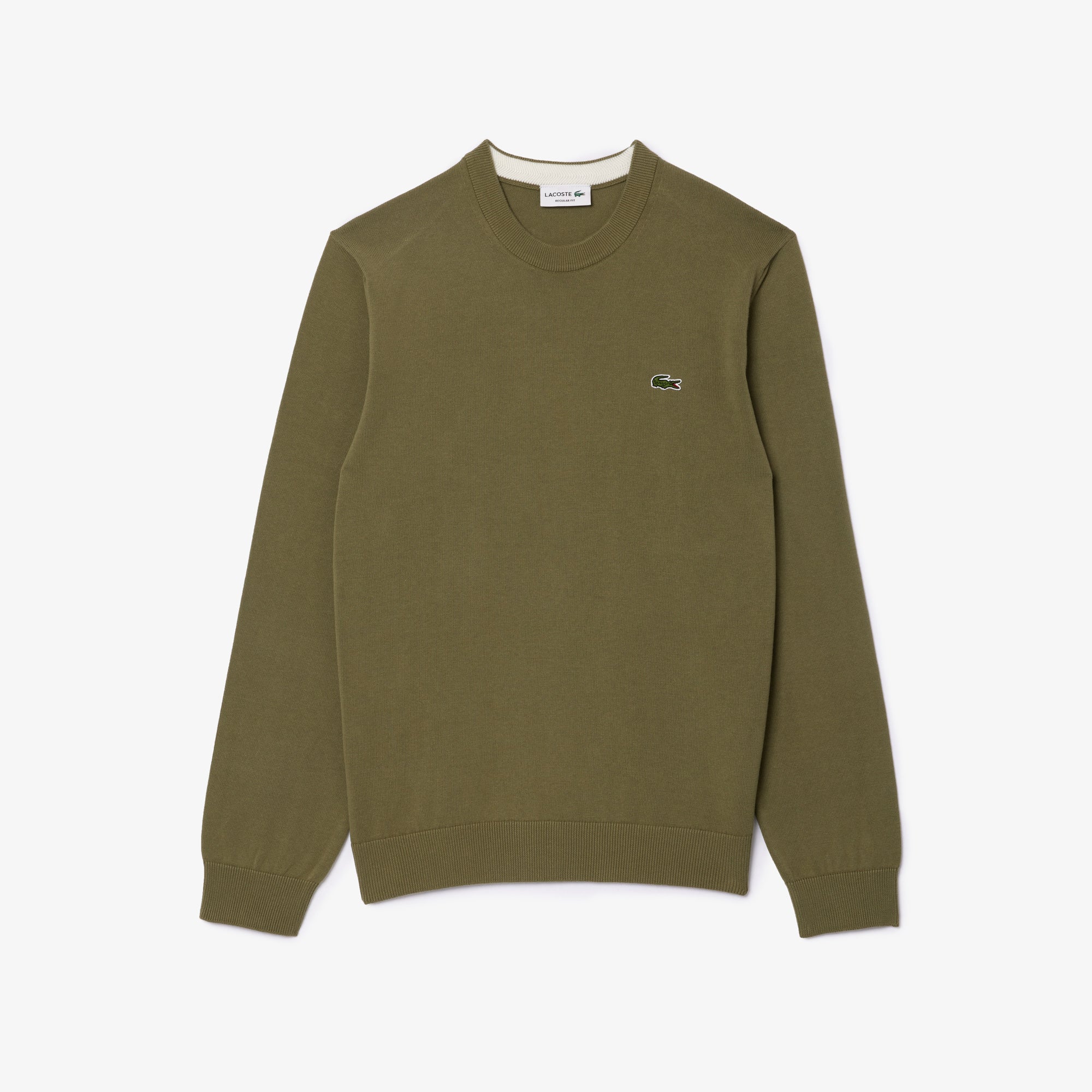 Monochrome Crew Neck Cotton Sweater – Lacoste ZA