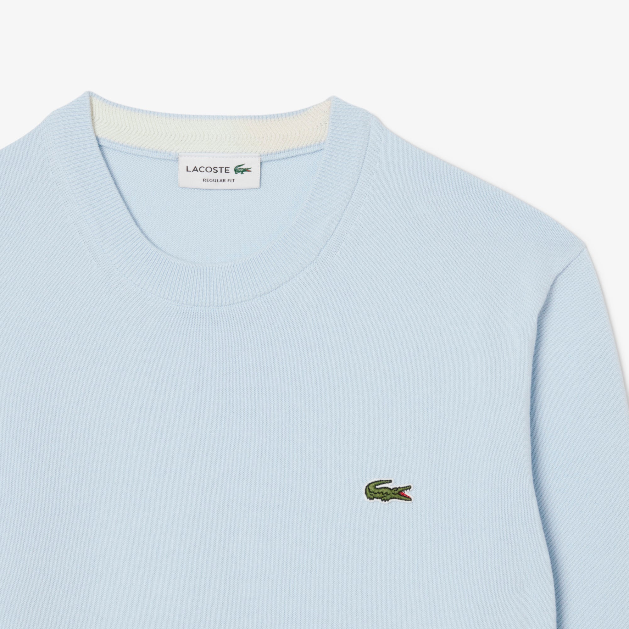 Monochrome Crew Neck Cotton Sweater – Lacoste ZA