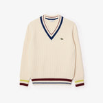 Tennis Style Carded Wool Sweater
