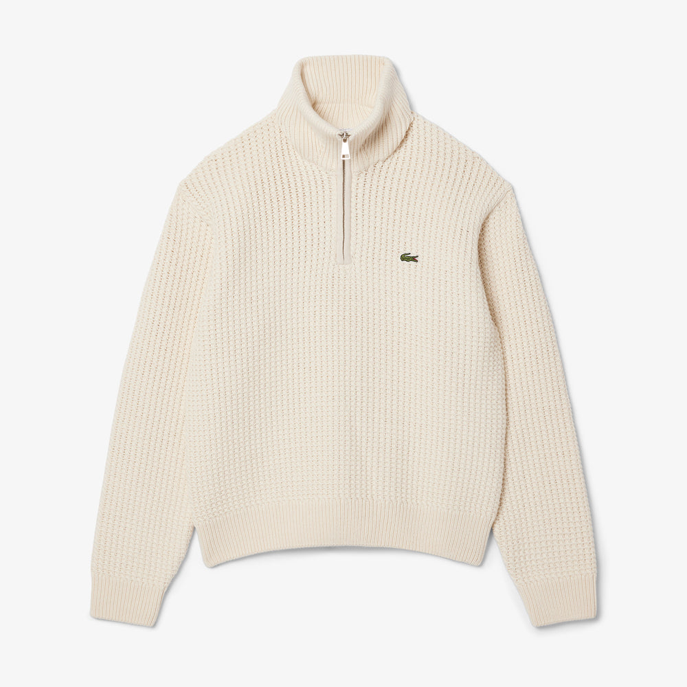 High Neck Half Zipper Heavy Wool Sweater