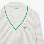 V Neck Striped Tennis Sweater
