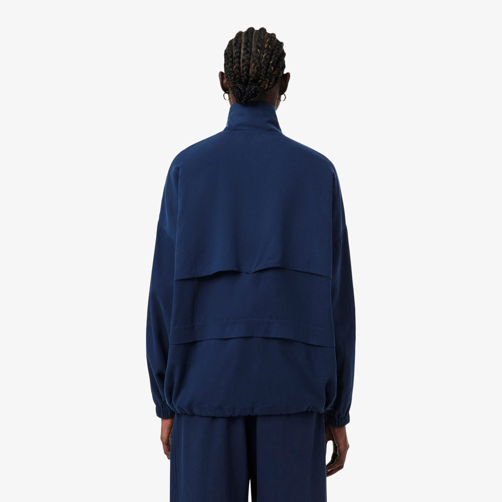 Oversized Linen Blend Track Jacket
