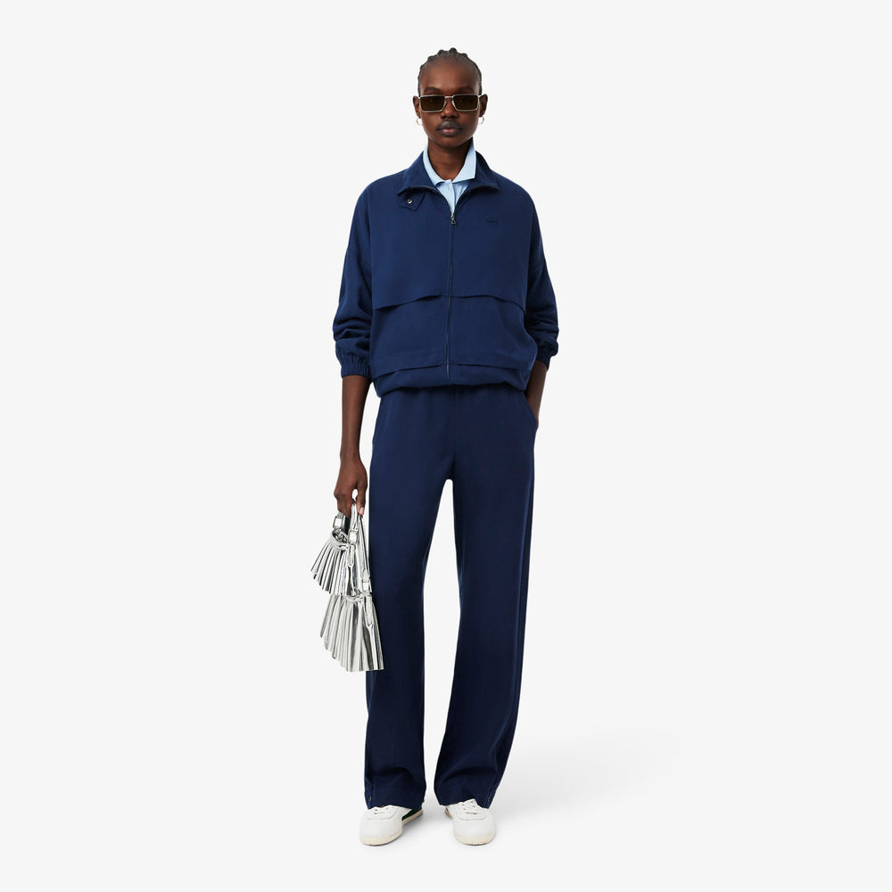 Oversized Linen Blend Track Jacket