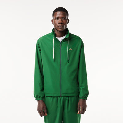 Short Water-resistant Sportsuit Jacket with Removable Hood