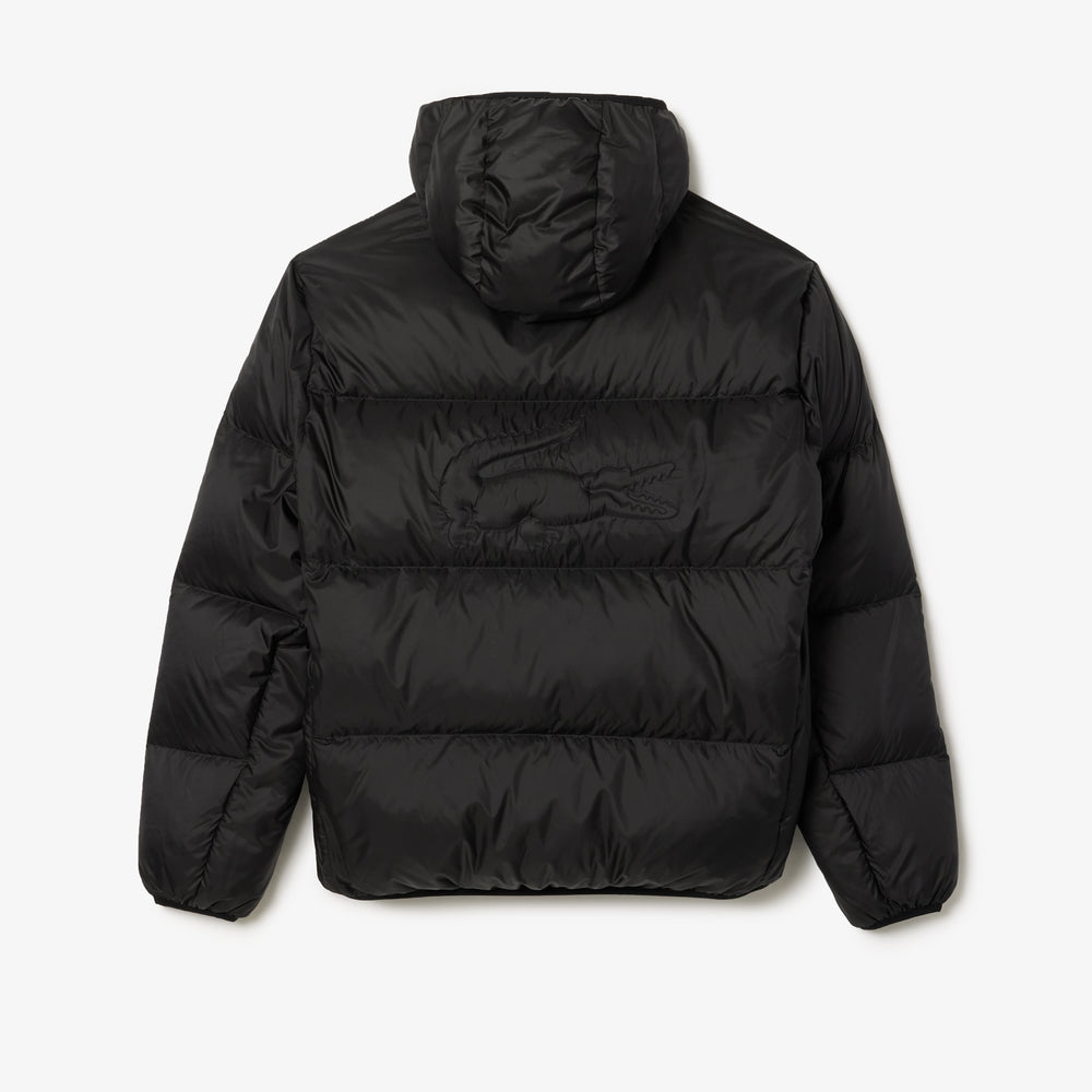 Short Water-Repellent Hooded Puffed Jacket