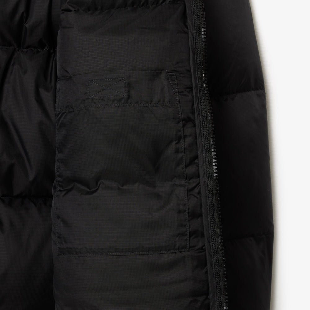 Short Water-Repellent Hooded Puffed Jacket