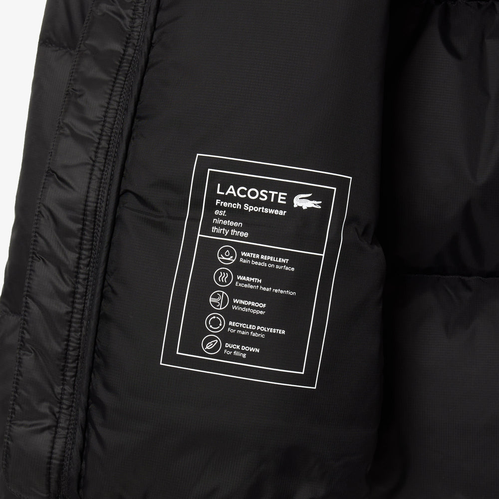 Short Water-Repellent Hooded Puffed Jacket
