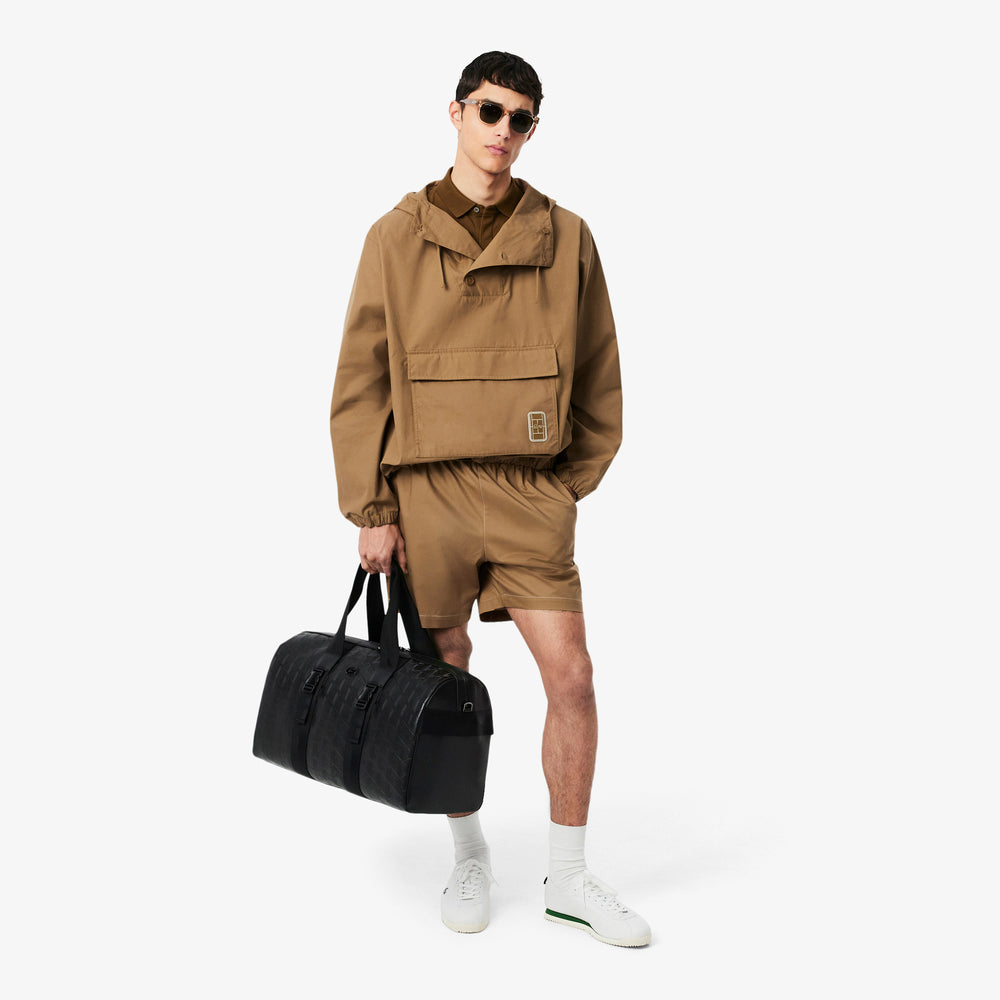 Badge Accent Water-Repellent Canvas Half Zipped Jacket