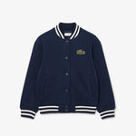 Unisex Embroidered Badge Fleece Bomber Jacket