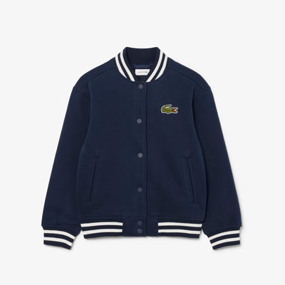 Unisex Embroidered Badge Fleece Bomber Jacket