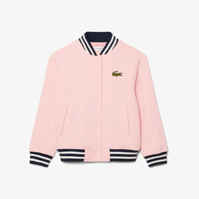 Unisex Embroidered Badge Fleece Bomber Jacket