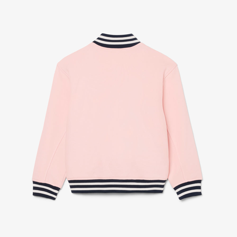 Unisex Embroidered Badge Fleece Bomber Jacket