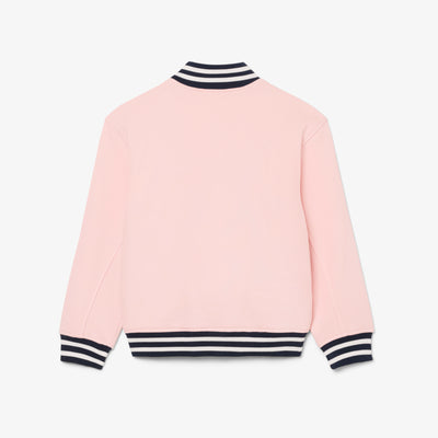 Unisex Embroidered Badge Fleece Bomber Jacket