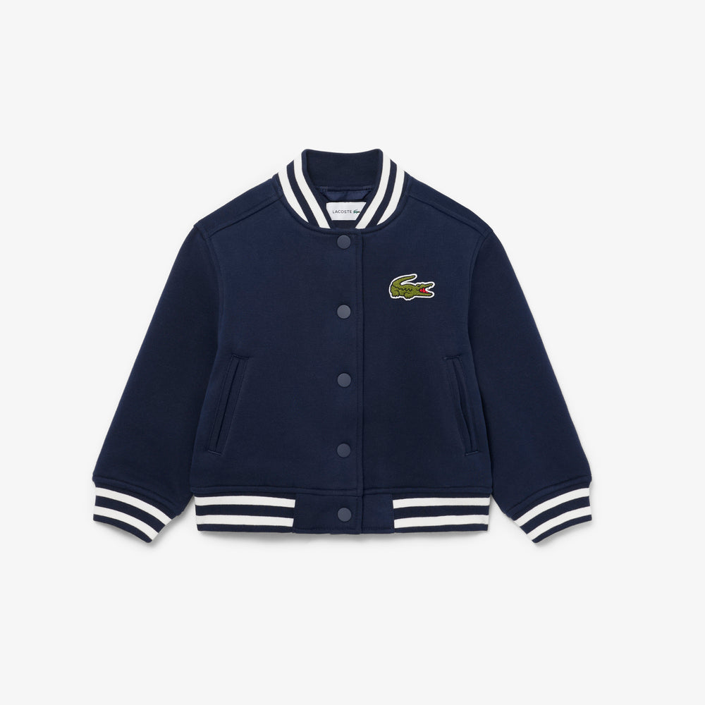 Unisex Embroidered Badge Fleece Bomber Jacket