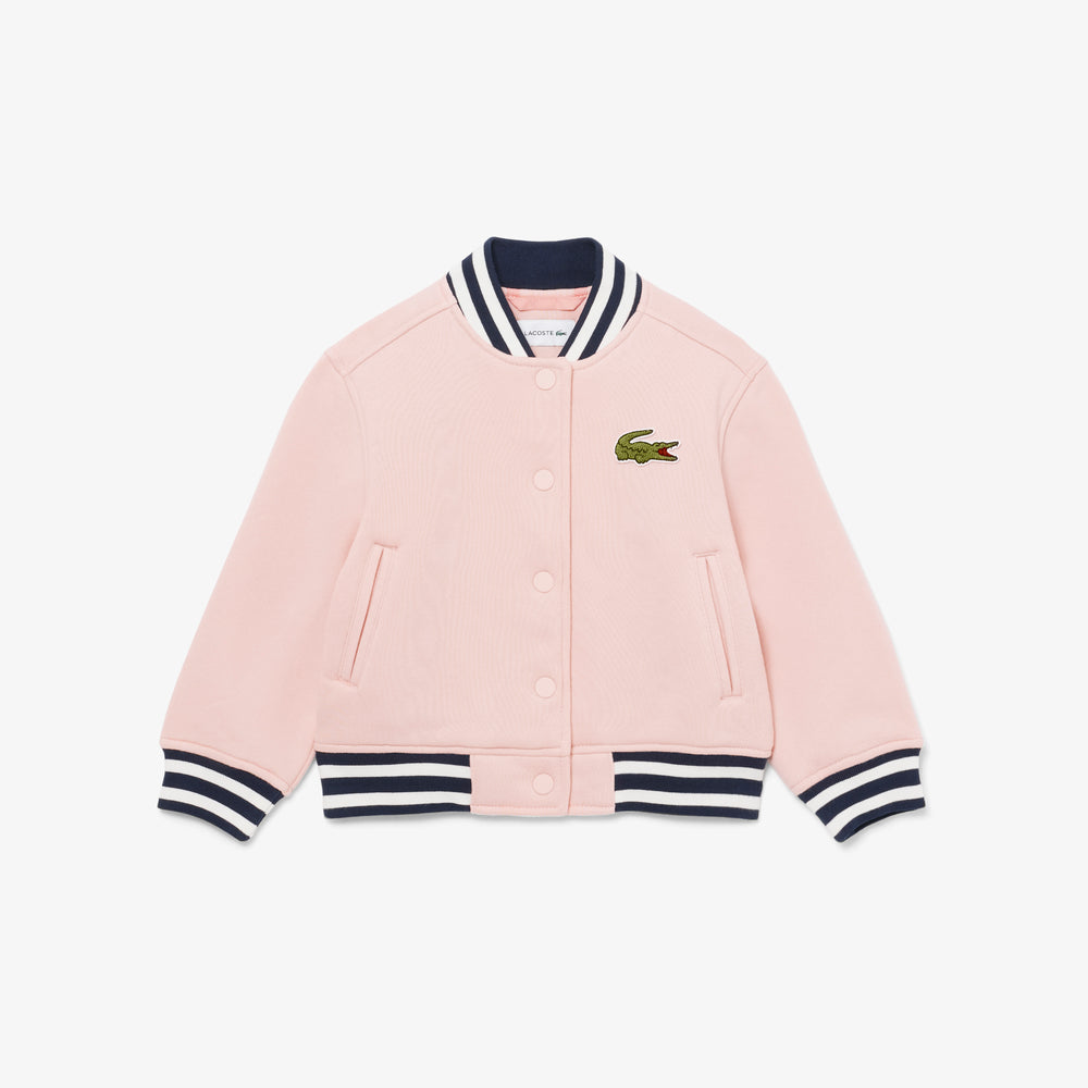 Unisex Embroidered Badge Fleece Bomber Jacket