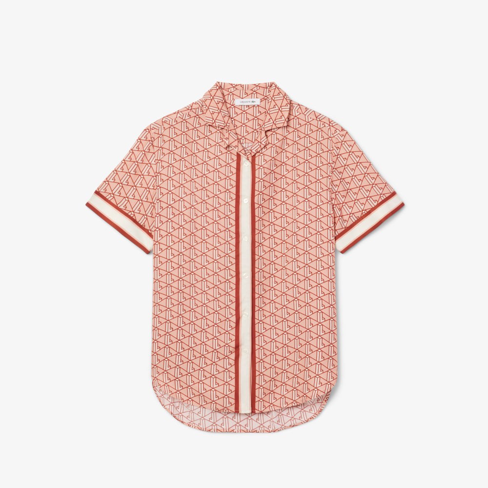 Oversized Monogram Print Shirt