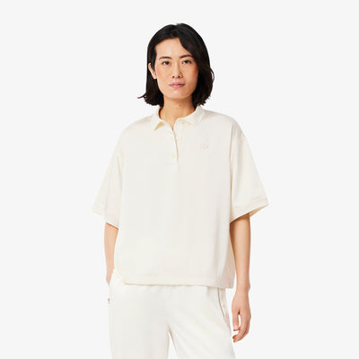 Oversized Silky Fluid Polo Shirt