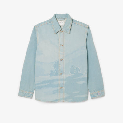 Landscape Motif Denim Overshirt