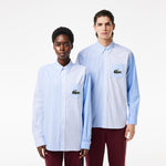 Unisex Lacoste Large Crocodile Striped Cotton Shirt