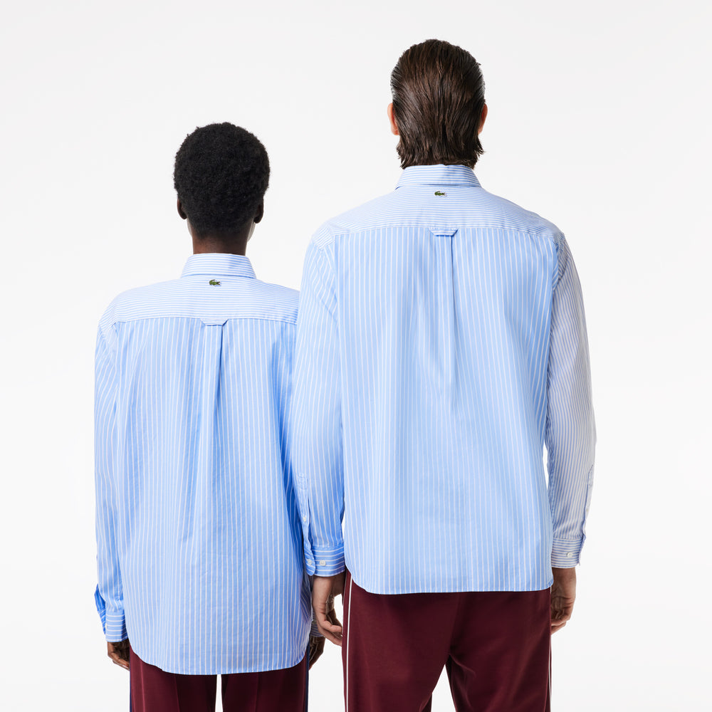 Unisex Lacoste Large Crocodile Striped Cotton Shirt