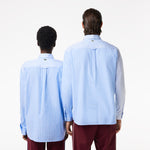 Unisex Lacoste Large Crocodile Striped Cotton Shirt