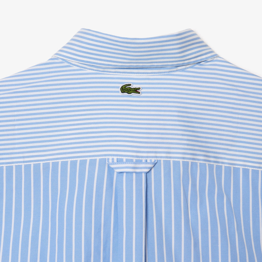 Unisex Lacoste Large Crocodile Striped Cotton Shirt