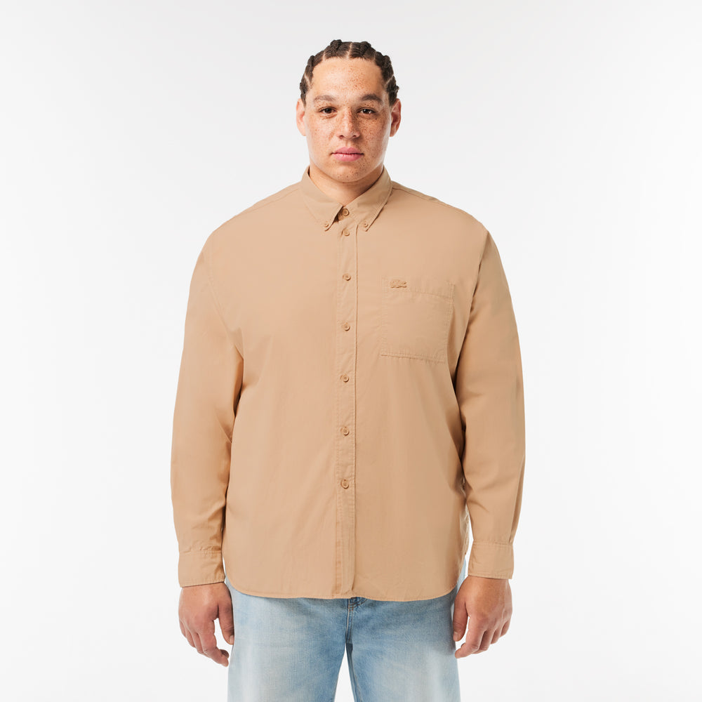 Relaxed Fit Washed Effect Poplin Shirt