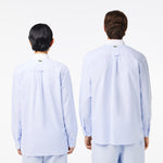 Striped Maxi Croc Contrast Collar Cotton Oxford Shirt