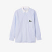 Striped Maxi Croc Contrast Collar Cotton Oxford Shirt