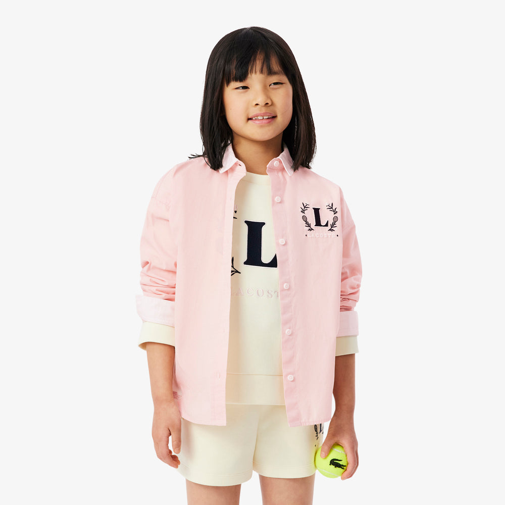 Embroidered Badge Poplin Shirt