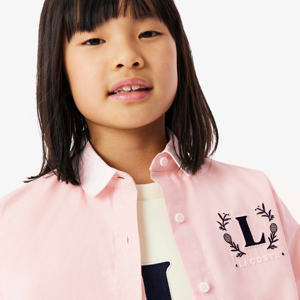 Embroidered Badge Poplin Shirt