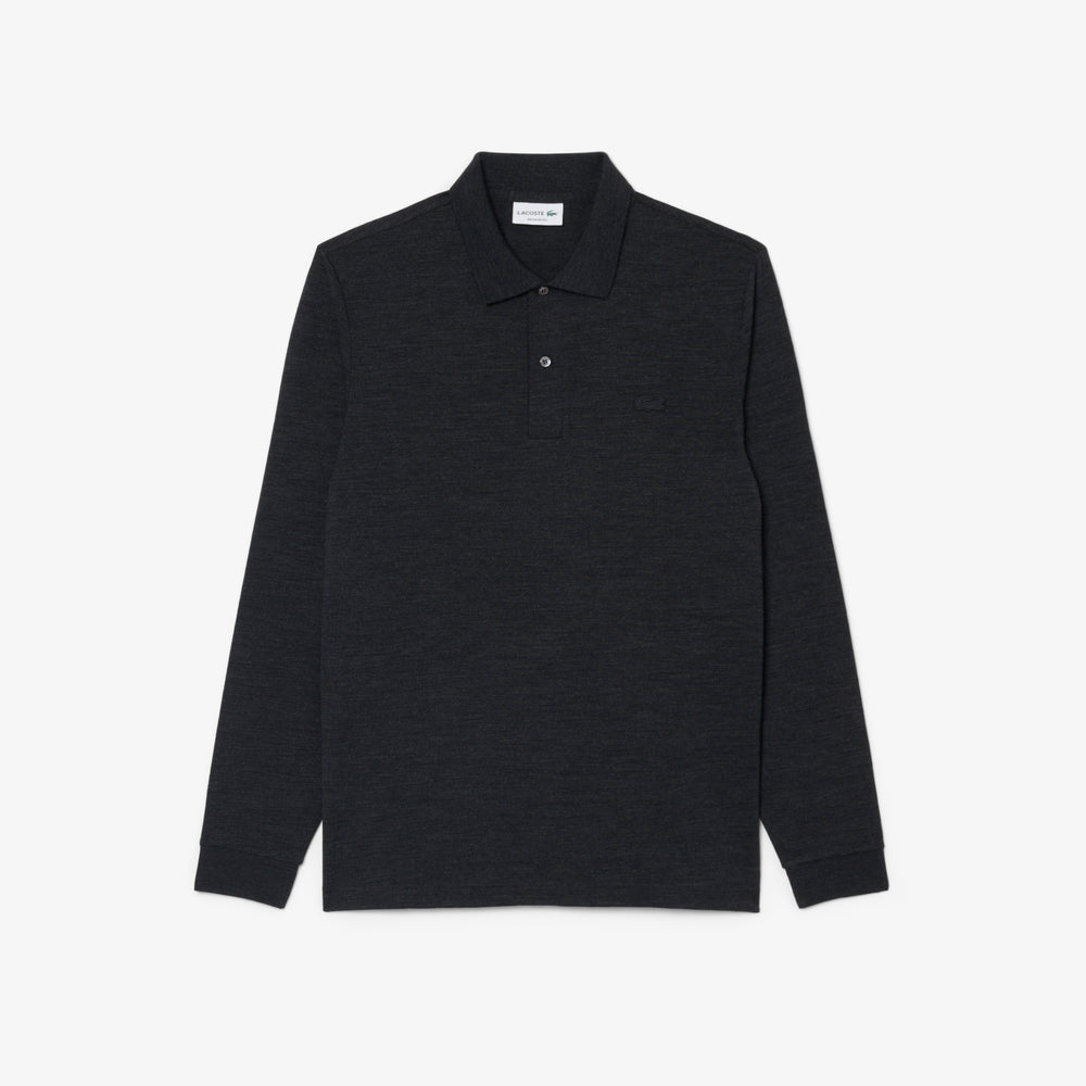 Regular Fit Long Sleeved Wool Polo Shirt