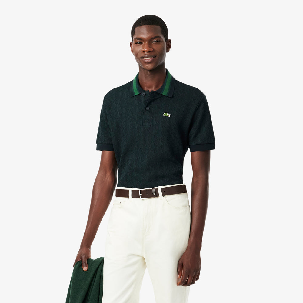 Classic Fit Monogram Jacquard Polo Shirt