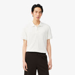 Classic Fit Ribbed Knit Polo Shirt